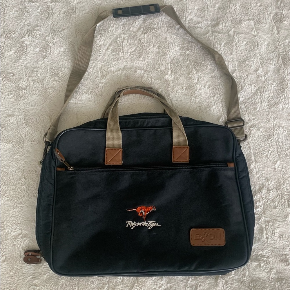 Vintage 2000s Exxon Tiger Black Carrying Bag